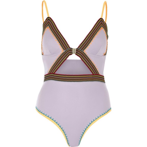 ASOS River Island Lilac Stitch Detail Swimsuit - Picture 5 of 12